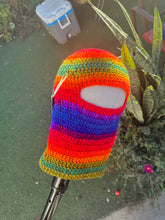 Multi color crochet ski mask